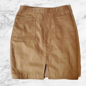 Simplee‎ Apparel Faux Suede Skirt Beige Mini Skirt Size L